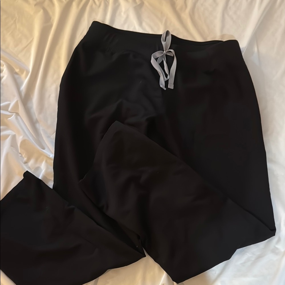Black Pants with Gray Drawstring